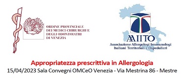 Clicca per accedere all'articolo Convegno "Appropriatezza prescrittiva in Allergologia" 15/04/2023 - Sede OMCeO Venezia